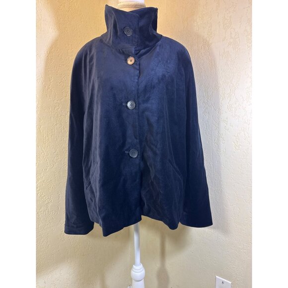 Talbots Womens Navy Blue Velvet Jacket Size 14 - Picture 2 of 9